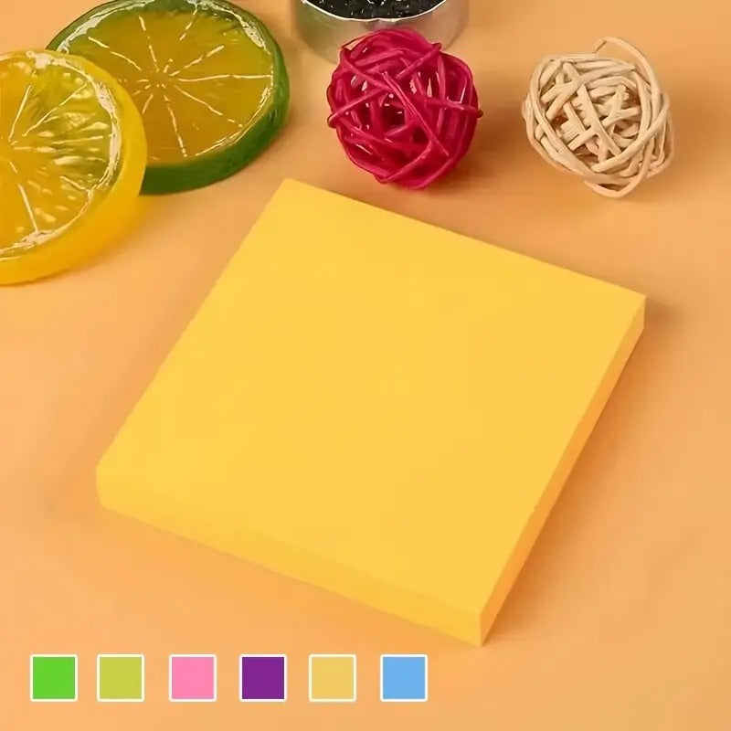 300pcs Bright Fluorescent Sticky Notes - Various Colors, Cute, Suitable for Students, Offices, Family Messages | Colorful Notebook Paper Reminder Notes