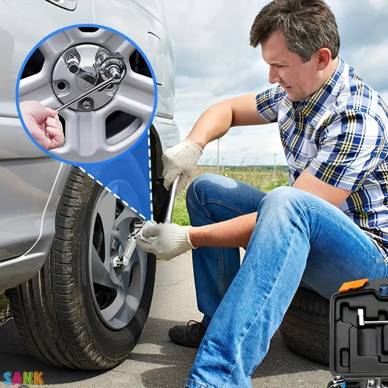 [Heavy Duty Wrench] SANK Torque Multiplier Wrench, Heavy Duty 1:20 Labor Saving Wrench | 17mm/19mm/21mm Sockets, Extension Wrench Set for Loosening Car Tire Lug Nuts,