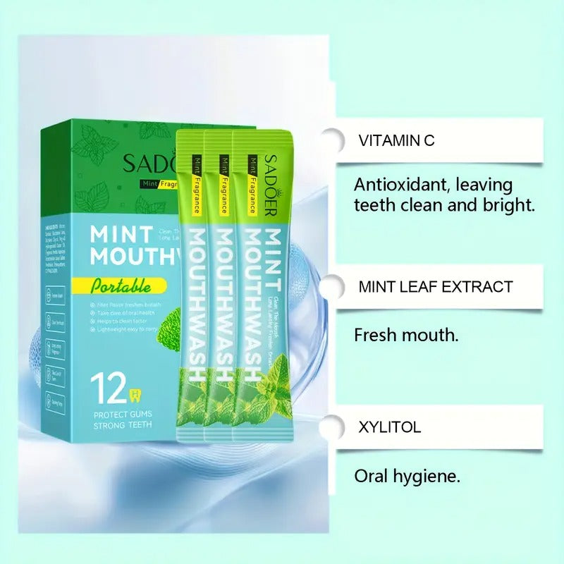 [40pcs Peppermint Mouthwash] 40pcs Portable Peppermint Mouthwash | Whitening Teeth, Cleaning Mouth, Travel Size