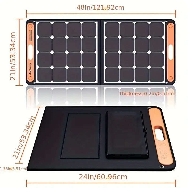 Jackery SolarSaga 100W Bifacial Portable Solar Panel For Explorer 240/300/500/1000/1500 Power Stations, Foldable Solar Cell Solar Charger With USB Outputs For Phones, Rooftops, Outdoor Camping And RVs