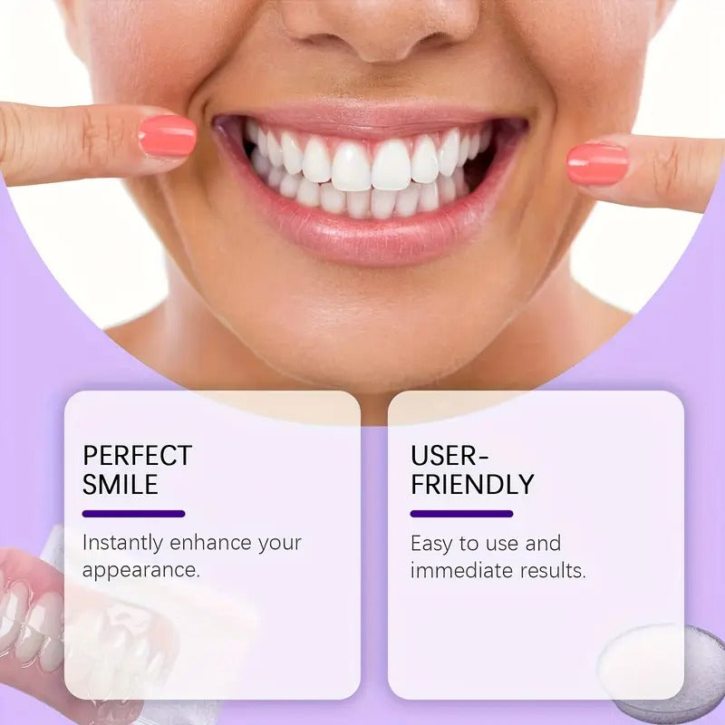 Adjustable Denture Set, Upper And Lower Natural-looking Dentures, White Veneers, Comfortable And Realistic, Easy to Install, Suitable for All Tooth Shapes, Boosting Confidence