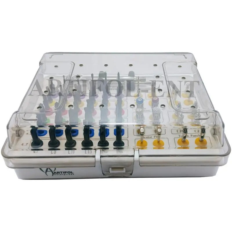 ARTIFOL 55-Piece Fully Guided Drills Kit Universal Implant Guide & Positioning Set Black Titanium Coated Drill with Torque Wrench‎ OS1053