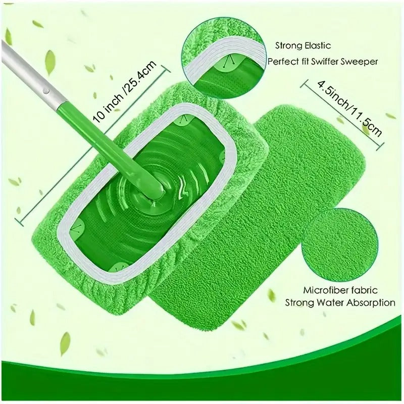 Reusable Microfiber Mop Pads For Swiffer Sweeper Mop - Dry Sweeping Cloths & Wet Mopping Cloths For Household Cleaning - Washable Wet Pads For Mopping Floors - 15Pack
