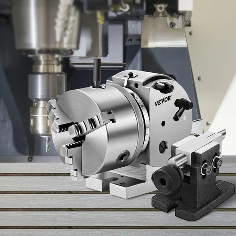 Vevor Dividing Head BS-0 5Inch 3 Jaw Chuck Dividing Head Set Precision Semi Universal Dividing Head for Milling Machine Rotary Table Tailstock Milling Set (5 Inch Chuck) : Tools & Home Improvement