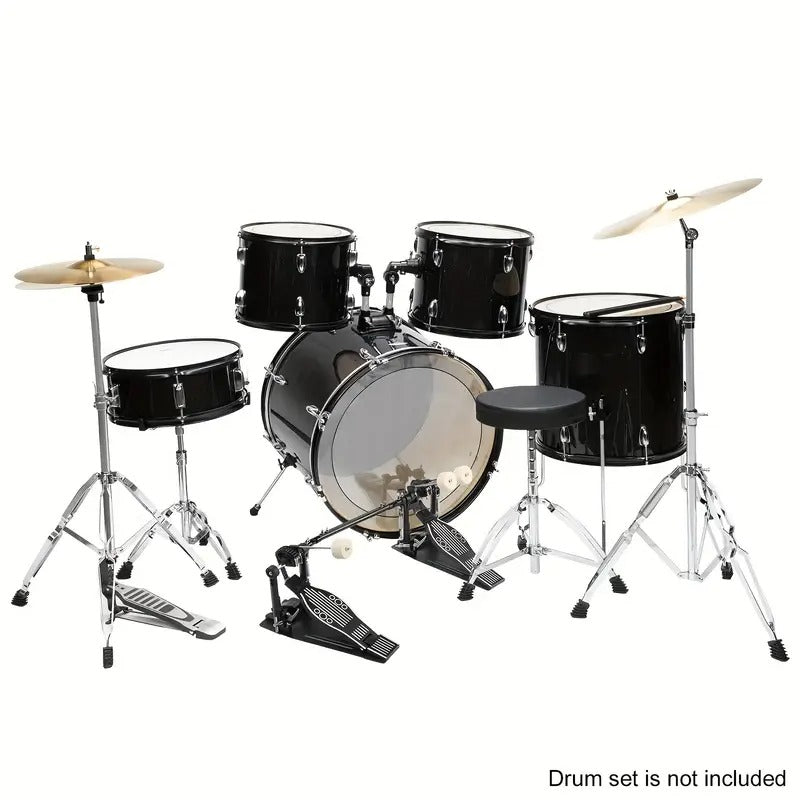 MOTOOS Professional Double Bass Drum Pedal - Heavy-Duty Metal Construction, Dual Bass Drum Pedal with Stable Base, Compatible with Drum Sets for Live Performances & Recording Studios - Black, Drum Set Accessories, Studio