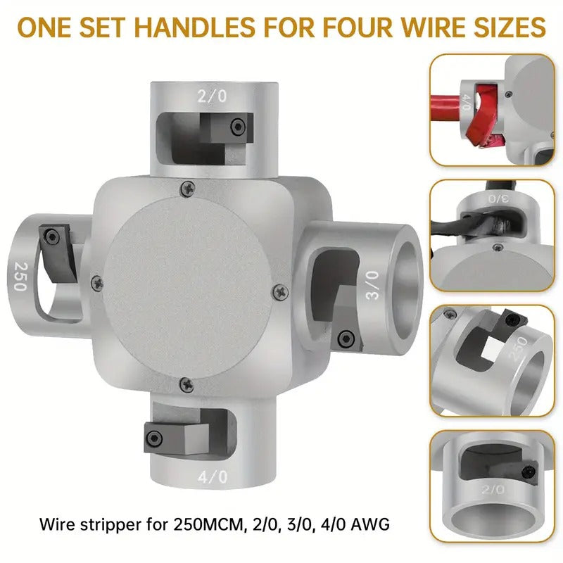 [Wire Stripping Tool] Commercial/Industrial/Workshop Use Wire Stripping Tool | Cable Stripper Tool Gauge Wire Stripper For AWG 2/0 250MCM 3/0 4/0 Electrical Tools, Wire Strippe, 21051 Large Cable Stripper (2/0-250 MCM), Removal Of Cable Insulation