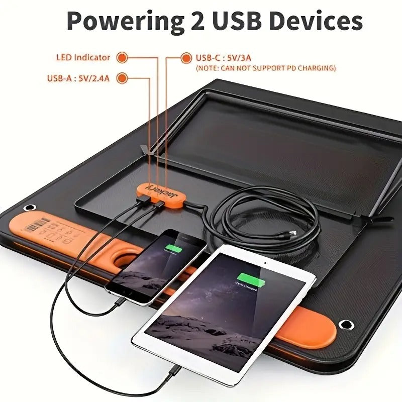 Jackery SolarSaga 100W Bifacial Portable Solar Panel For Explorer 240/300/500/1000/1500 Power Stations, Foldable Solar Cell Solar Charger With USB Outputs For Phones, Rooftops, Outdoor Camping And RVs