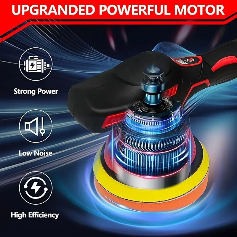 [6 Inch Cordless Buffer] 6 Inch Portable Orbital Buffer Polisher Kit, Cordless Car Buffer Polisher for 18V Battery, 8 Variable Speed Car Polisher for Car Detailing/Polishing/Waxing, Christmas/Stocking Stuffers (Battery Not Include)