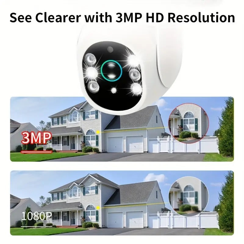 2pcs Wireless WiFi Outdoor Security Camera, Solar Powered Camera, Pan Tilt 360°ViewingAngle, PlR Human Detection, Color Night Vision, Wireless Surveillance LPCamera ForHome Security,