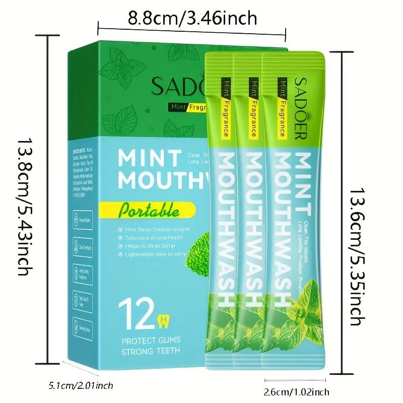 [40pcs Peppermint Mouthwash] 40pcs Portable Peppermint Mouthwash | Whitening Teeth, Cleaning Mouth, Travel Size