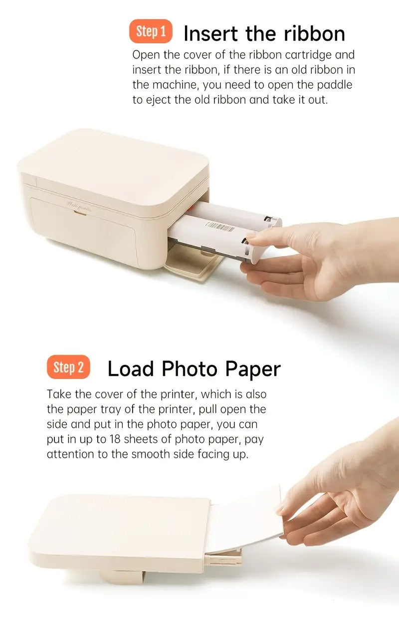 4x6 Photo Printer, +20 Sheets & 1 Ribbon, Wi-Fi Wireless Instant Picture Printer For IPhone, Android, Smartphone, AR Video Printing, Portable Photo Printers For Home Use, Thermal Dye-Sublimation Printer