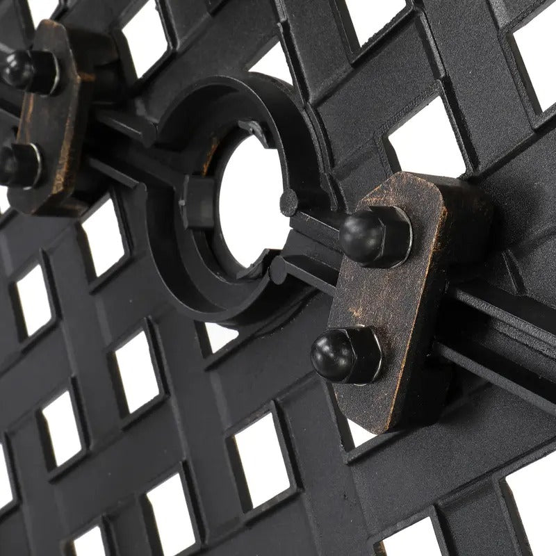 59" Heavy-Duty Cast Aluminum Outdoor Dining Table - Rust & Weather Resistant, Quick-Release Design for Garden, Backyard, Patio - Black, Patio Dining Table, Backyard Furniture, Modern Patio Furniture, Durable Patio Furniture