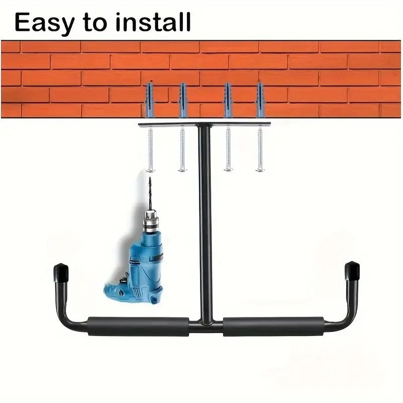 1pc Garage Storage Hook Rack, Ceiling Installation, Heavy Duty Practical Hook, Ladder Hook, Suitable For Hanging Hoses, Wood, And Other Bulky Items,