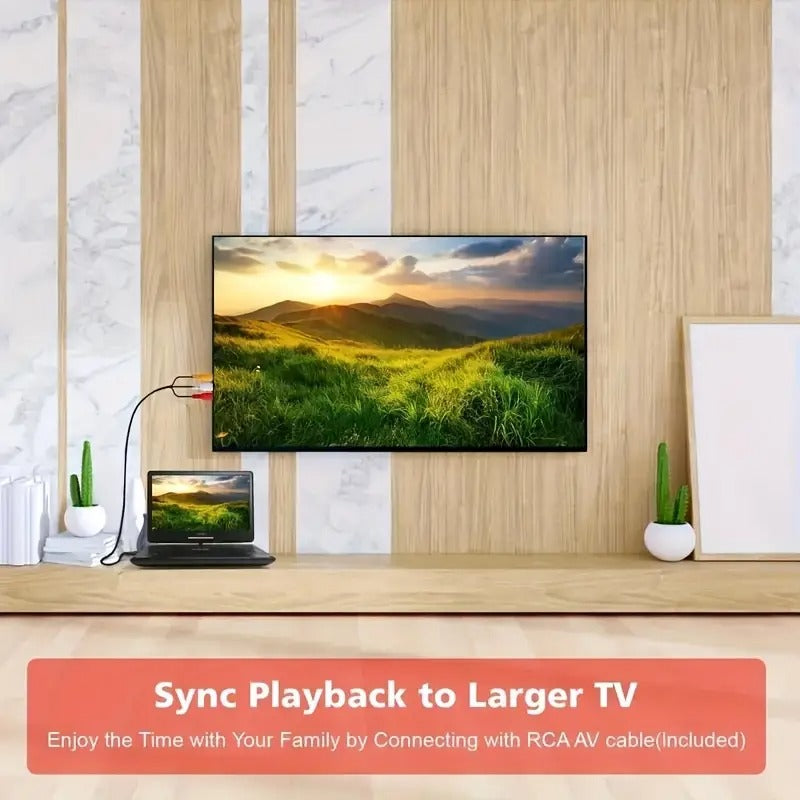 17.9" Portable DVD Player With 15.6" Large HD Screen, 4-6 Hours Rechargeable Battery, Dual Speakers, Region Free, Remote Control, Supports Multiple Disc Formats, USB/SD, Black