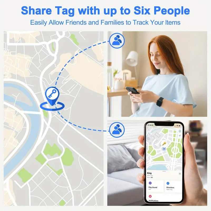 4 Pack Smart GPS Tracker For IOS Find My - Real-Time Location Tracking For Cars, Pets, Luggage, Bicycle, Wallet - Global Coverage, 1 Year Replaceable Battery, Civil Defense Alarm, Silicone Straps