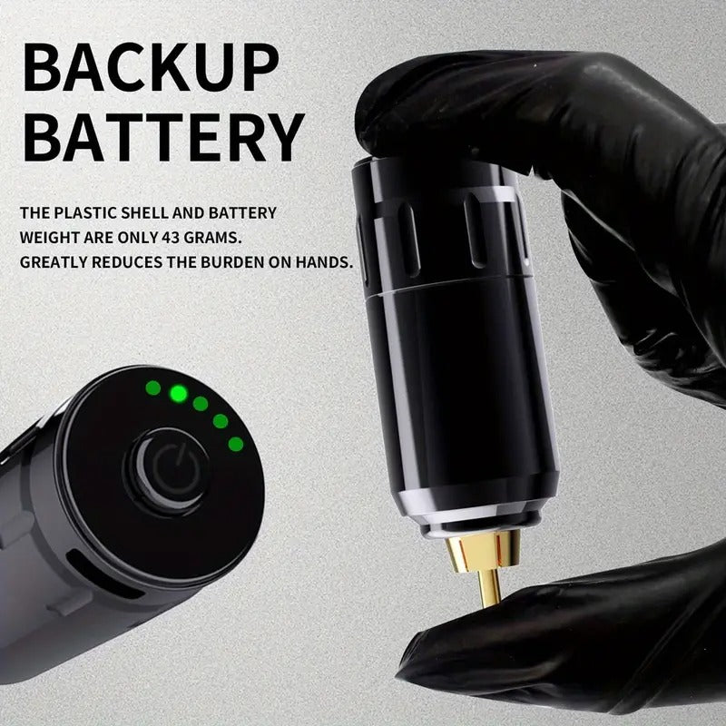 INKSOUL Wireless Tattoo Machine Kit -10 Tattoo Needles, 1500mAh Rechargeable Lithium Battery, USB Charging, Digital Display, Suitable For Tattoo Beginners And Tattoo