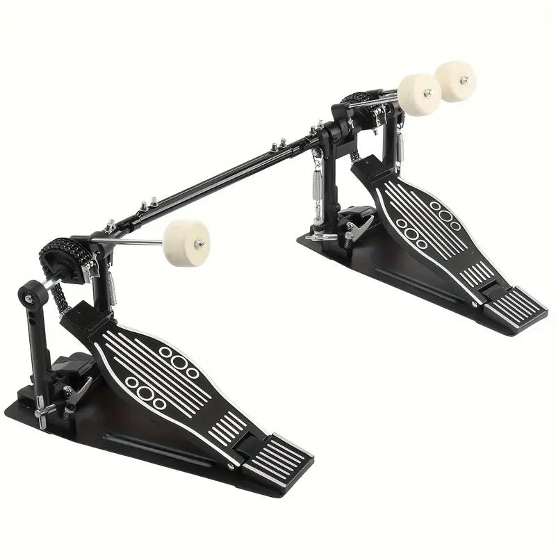 MOTOOS Professional Double Bass Drum Pedal - Heavy-Duty Metal Construction, Dual Bass Drum Pedal with Stable Base, Compatible with Drum Sets for Live Performances & Recording Studios - Black, Drum Set Accessories, Studio