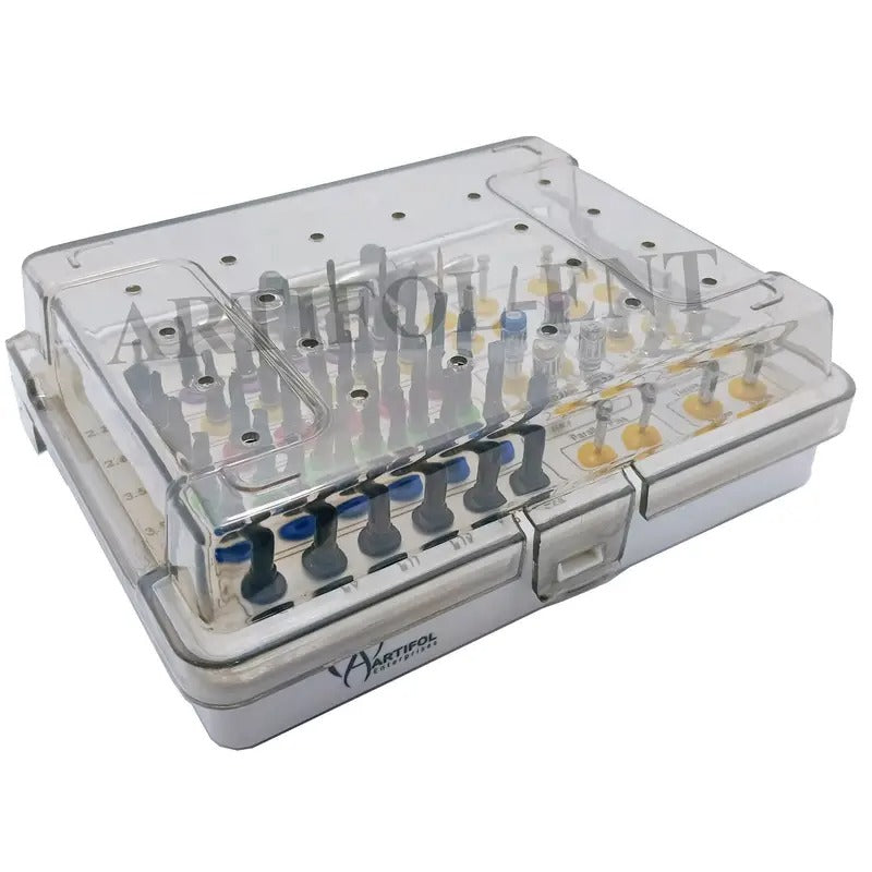 ARTIFOL 55-Piece Fully Guided Drills Kit Universal Implant Guide & Positioning Set Black Titanium Coated Drill with Torque Wrench‎ OS1053