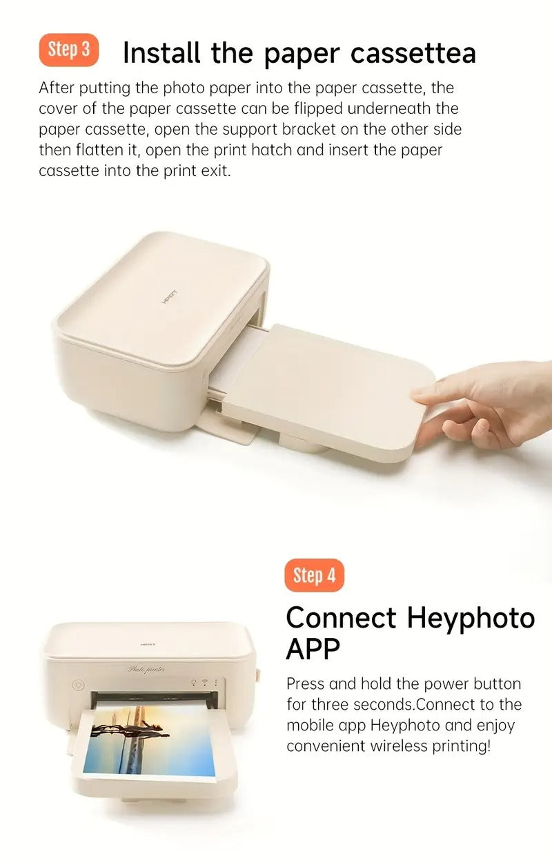 4x6 Photo Printer, +20 Sheets & 1 Ribbon, Wi-Fi Wireless Instant Picture Printer For IPhone, Android, Smartphone, AR Video Printing, Portable Photo Printers For Home Use, Thermal Dye-Sublimation Printer