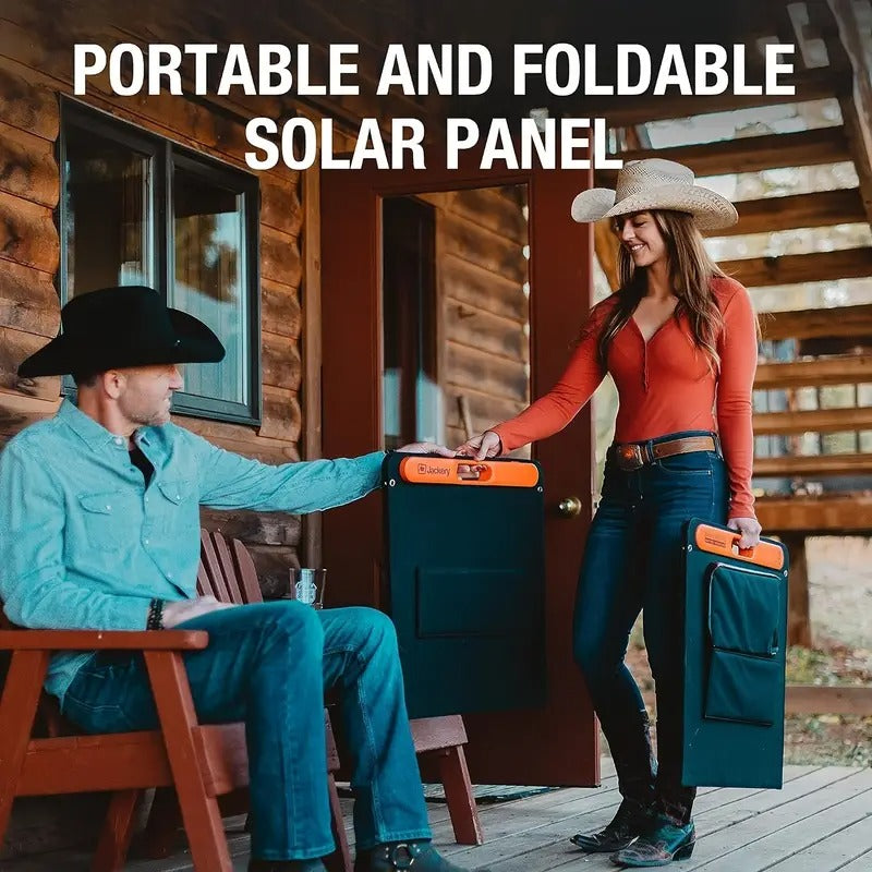 Jackery SolarSaga 100W Bifacial Portable Solar Panel For Explorer 240/300/500/1000/1500 Power Stations, Foldable Solar Cell Solar Charger With USB Outputs For Phones, Rooftops, Outdoor Camping And RVs