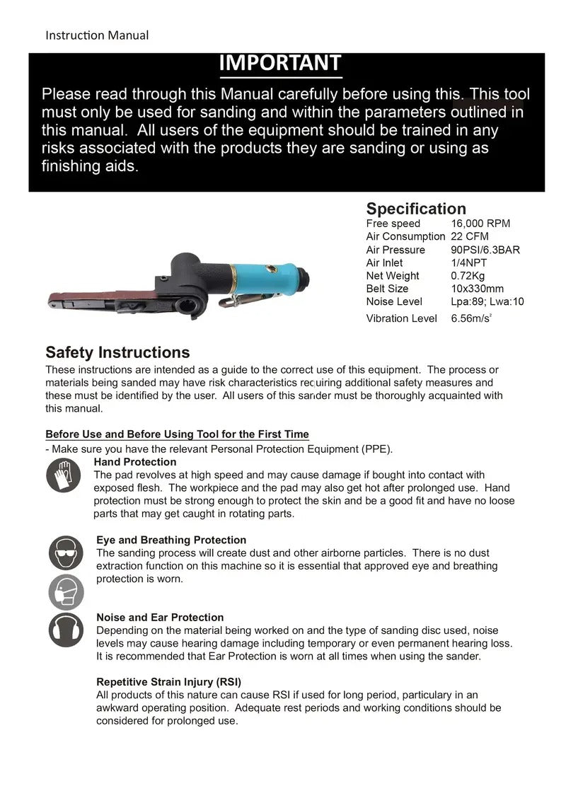Pneumatic Tool Air Belt Sander, 1/4" Air Inlet, Air Belt Sander (3/8" X 13") With 12pcs Belts (#40, #60, 80#, 120#), 3/8" Air Belt Grinder For Aluminium, Iron, Steel And Etc. Metal Polishing