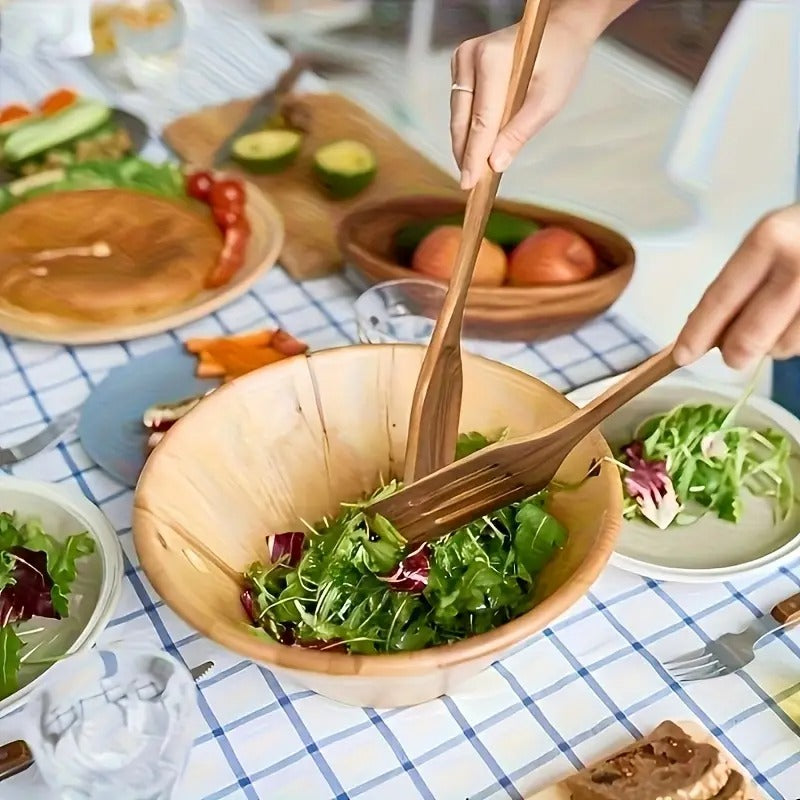 10pcs Quality Teak Cookware Set - Non-stick Friendly, Heat Resistant, Ergonomic Handle, Comfortable Grip - Perfect For Stirring, Baking, Serving And Easy Cooking