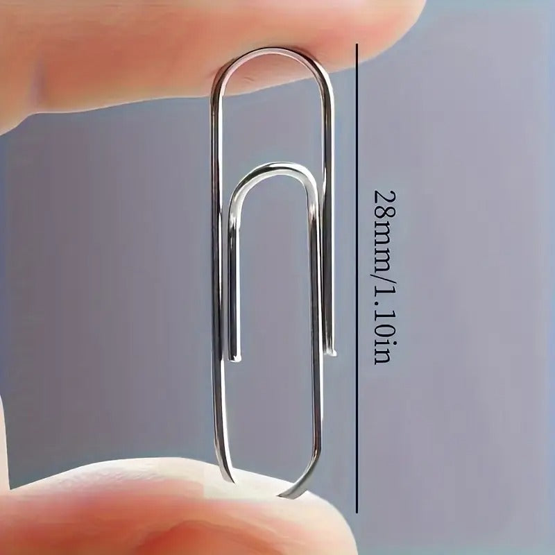 Stainless Steel Paper Clips with Organiser - Durable, rust-resistant bookmarks and file organisers for home, school and office - Stylish storage essentials, paper clips, school