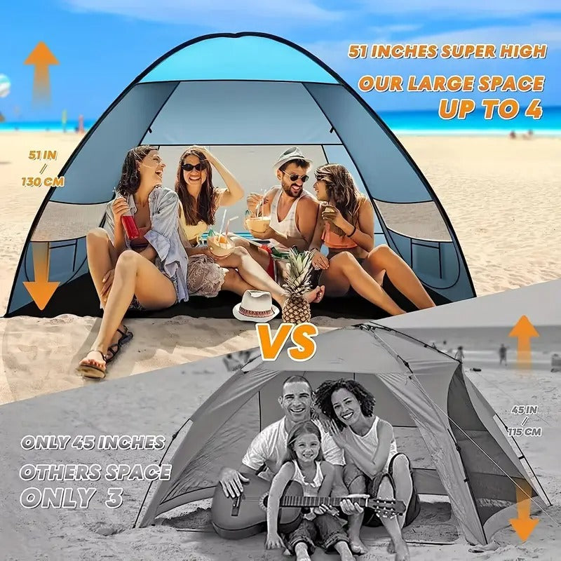 Quick Set Up, Pop Up Beach Tent] Portable Pop Up Beach Tent | Sturdy Construction, Quick Set Up, Sun Shade Shelter, Camping Accessories, Outdoor Camping, Fishing, Backyard Fun, Family Trips