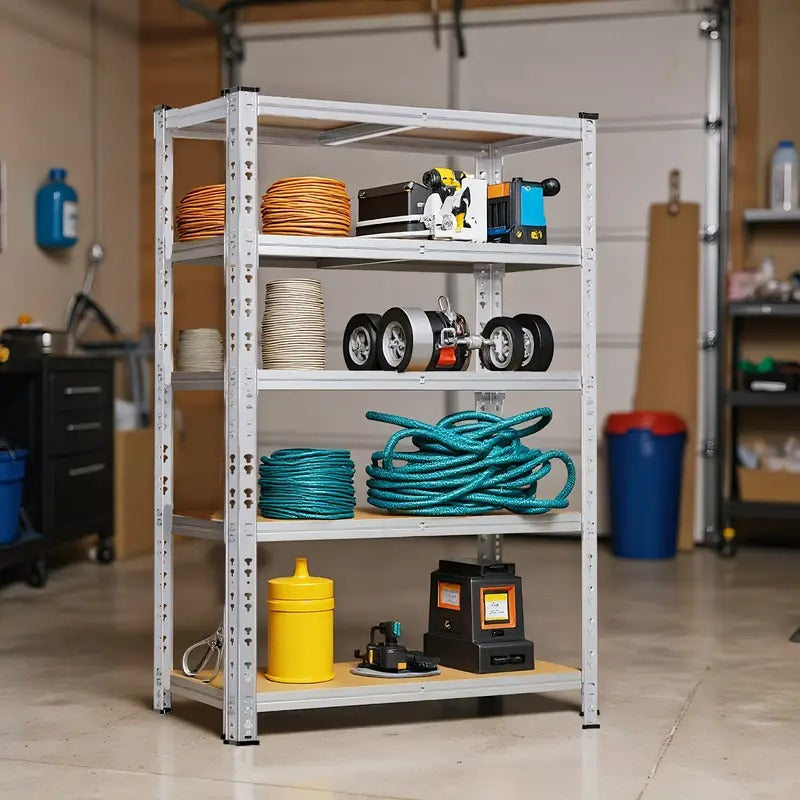 2200LBS Garage Storage Shelving Unit, 72"H 5-Tier Heavy Duty Storage Shelves, Adjustable Industrial Utility Shelf, Metal Rack for Basment Pantry Closet, Garage, Utility Shelves