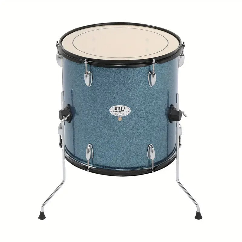 Full Size Adult Drum Set 5pcs Black with Bass Drum, Two Tom Drum, Snare Drum, Floor Tom, 16" Ride Cymbal, 14" Hi-Hat Cymbals, Stool, Drum Pedal, Sticks, Drum Set for Adults, Music