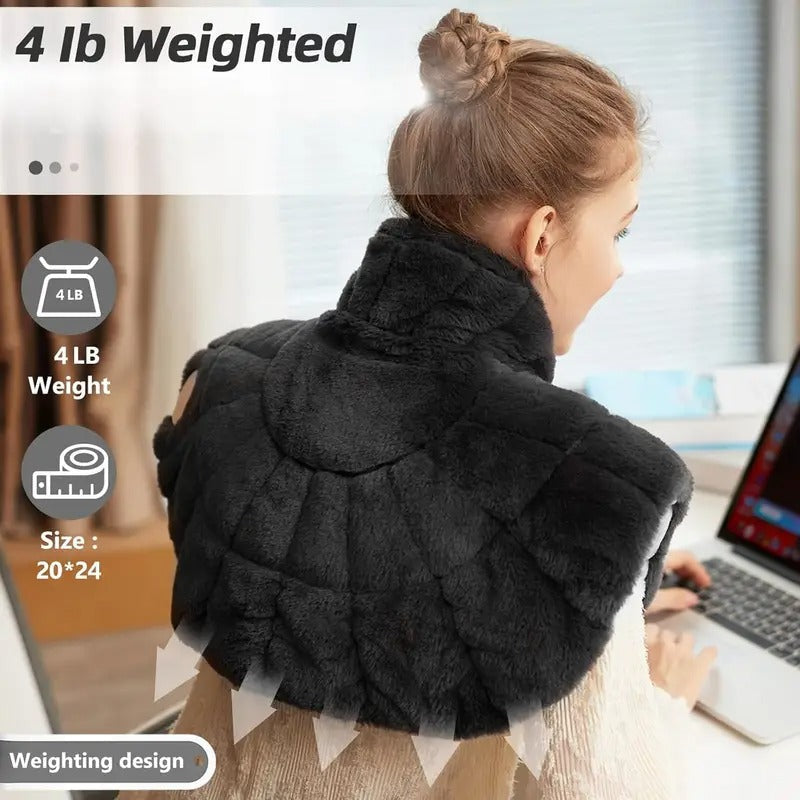 [UTK Heated Wrap] UTK Large Heated Neck Shoulder Wrap | 24"x 20" Electric Heating Pad With Weighted Design And Auto Shut Off | Relaxation, Mother's Day Gift