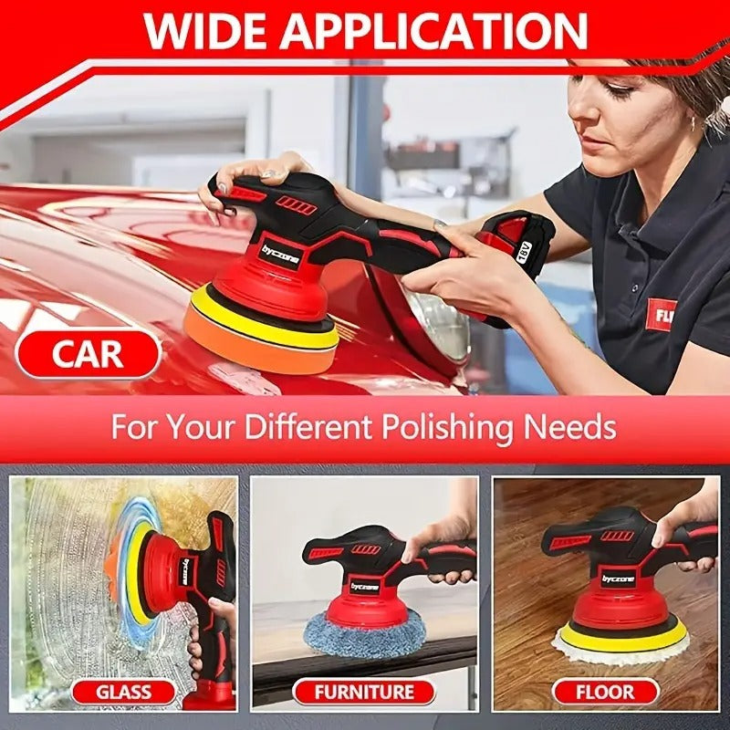 [6 Inch Cordless Buffer] 6 Inch Portable Orbital Buffer Polisher Kit, Cordless Car Buffer Polisher for 18V Battery, 8 Variable Speed Car Polisher for Car Detailing/Polishing/Waxing, Christmas/Stocking Stuffers (Battery Not Include)