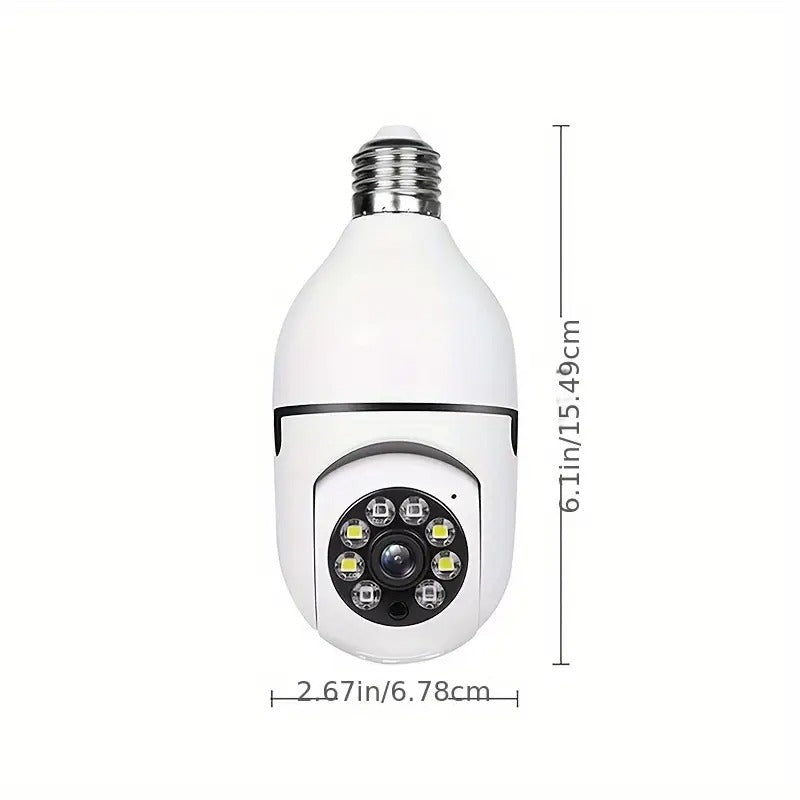 2pcs Smart HD WiFi Bulb Surveillance Camera, 360° Panoramic Monitoring, 1440P HD, with Motion Detection Alerts, Full-Color Day/Night Vision, Remote Two-Way Talk Via Smartphone