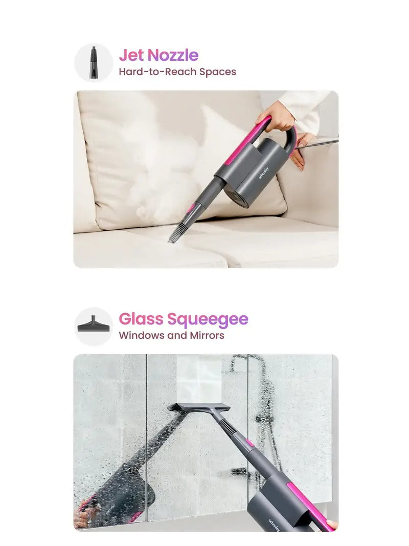 Schenley Steam Mop Cleaner with Detachable Handheld Steamer for Cleaning Hardwood, Laminate Floor, Tiles and Grout, with 7-in-1 Multi-purpose Accessories and Washable Microfiber Pads