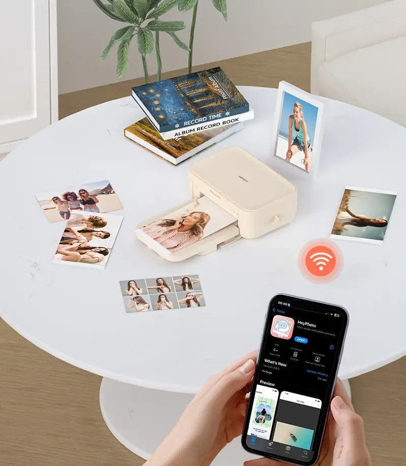 4x6 Photo Printer, +20 Sheets & 1 Ribbon, Wi-Fi Wireless Instant Picture Printer For IPhone, Android, Smartphone, AR Video Printing, Portable Photo Printers For Home Use, Thermal Dye-Sublimation Printer
