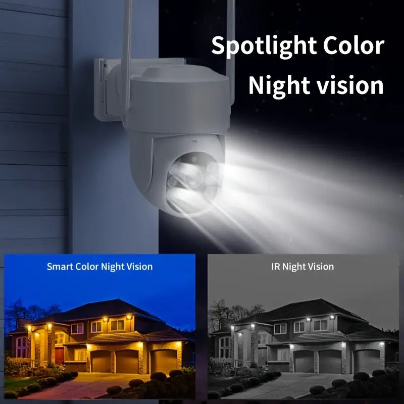 2pcs Wireless WiFi Outdoor Security Camera, Solar Powered Camera, Pan Tilt 360°ViewingAngle, PlR Human Detection, Color Night Vision, Wireless Surveillance LPCamera ForHome Security,