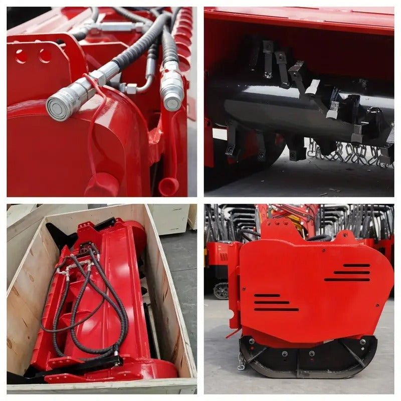 Free Ship 46 Inch Forestry Mulcher Skid Steer Loader Attachments, Garden Mulcher For Leaf Shrub Branches Crusher Land Renovation And Cleaning Connects To Most Bobcat Skid Steers