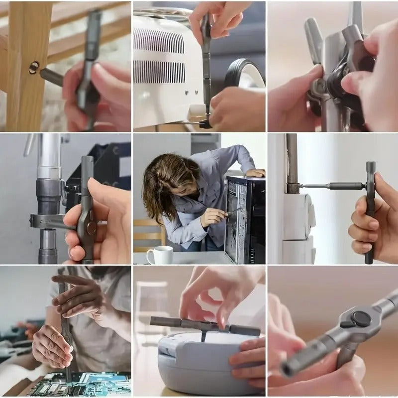 42-in-1 Magnetic Screwdriver Set-Detachable Ratchet Handle Ratcheting Screwdriver Kit, Multi-Bit Magnetic Driver Set for Furniture, Computers, Bicycles. Portable & Compact Repair Toolkit,