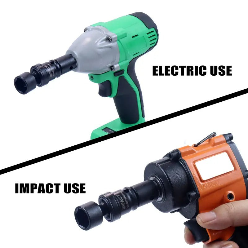 15pcs SEKETMAN Impact Universal Socket Set, 3/8"inch Drive, Swivle Head, Adjustable, 6 Point, Metric, 8-22mm, CR-MO STEEL Made, Professional Automotive Repair Tools