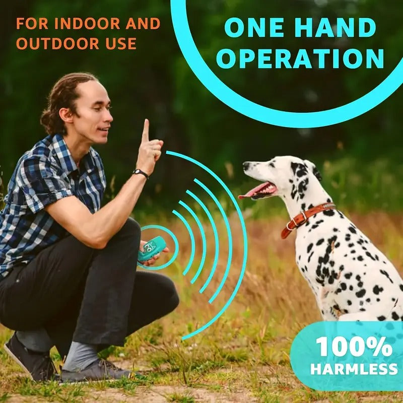 nzonpet Anti Barking Device, Ultrasonic 3 in 1 Dog Barking Deterrent Devices, 3 Frequency Dog Training and Bark Control 16.4Ft Range Rechargeable with LED Light and Wrist Strap - MARRS Green