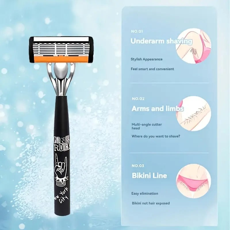 Men's Safety Razor with Non-Slip Grip - Sharp Blade Shaving, Heavy-Duty Metal Construction, Compatible with Replacement Blades - Ideal for Beards, Mustaches, Facial Hair - Made in China, Razors for Shaving