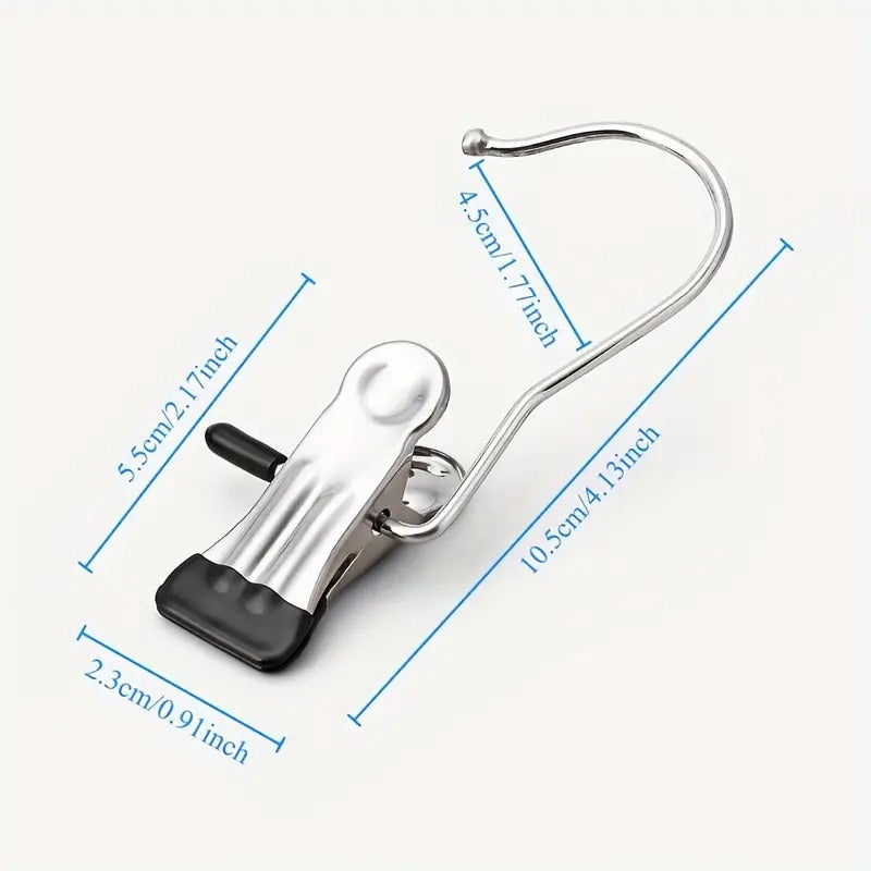 20pcs Of Stainless Steel Rotating Hooks And Hangers - Multi-functional Wardrobe Organizing Clips, Suitable for Heavy Items, Space-saving Trouser Racks,