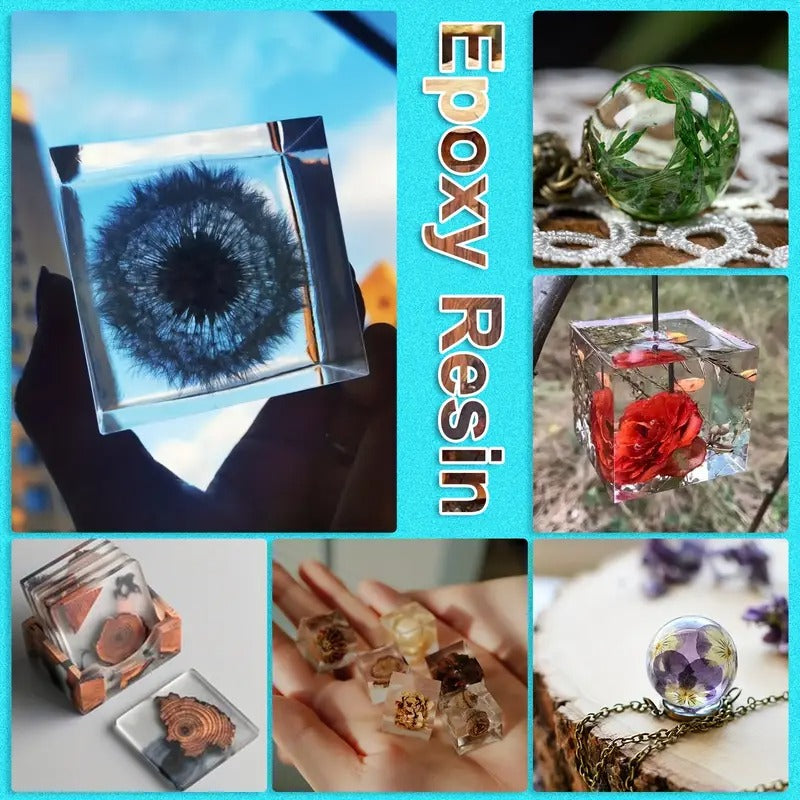 2 Gallon (256oz) Crystal Clear Epoxy Resin Kit W/ 4 Pre-Measured Bottles - Non-Yellowing! Self-Leveling & UV Resistant for River Tables, Bar Tops, Art Molds. 1:1 Mix