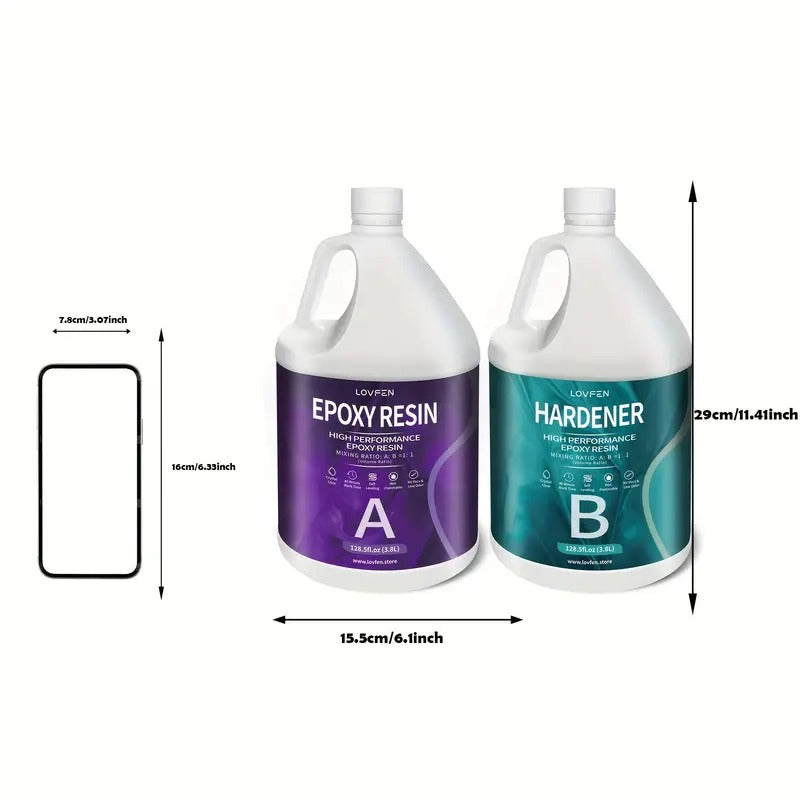 Gallon Super Clear Epoxy Resin Kit - High Gloss, No Bubble, Fast Cure, Art Resin For Jewelry Making, River Table Tops, DIY Tumblers, Molds, Art Wood Painting - Easy To Use, Low Odor, High Durability, Crystal Clear Finish