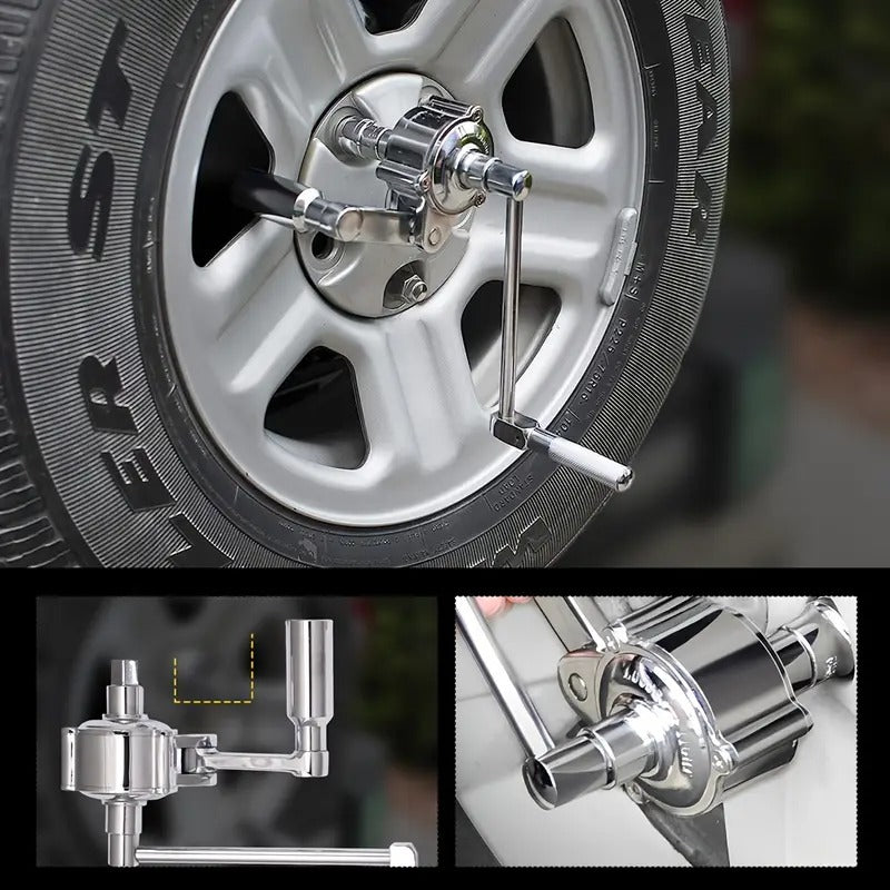 [Heavy Duty Wrench] SANK Torque Multiplier Wrench, Heavy Duty 1:20 Labor Saving Wrench | 17mm/19mm/21mm Sockets, Extension Wrench Set for Loosening Car Tire Lug Nuts,