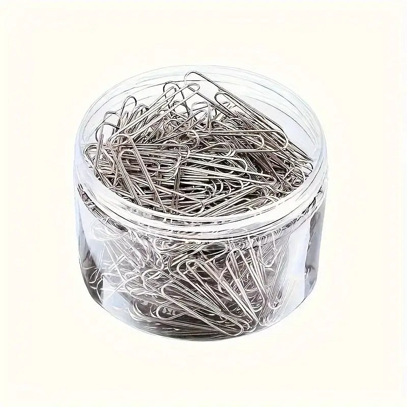 Stainless Steel Paper Clips with Organiser - Durable, rust-resistant bookmarks and file organisers for home, school and office - Stylish storage essentials, paper clips, school