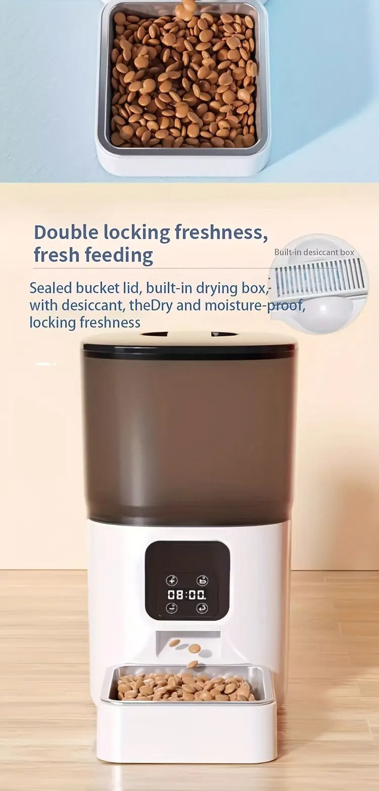 6L PAPIFEED Automatic Pet Feeder - Intelligent WiFi Timing Dosing Cat Dog Food Feeder