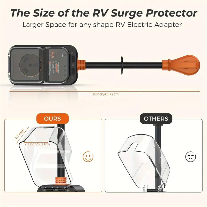 RV Surge Protector RV Circuit Analyzer Surge Guard Full Protection, RV Adapter Plug for Camper (Orange), KEENSO