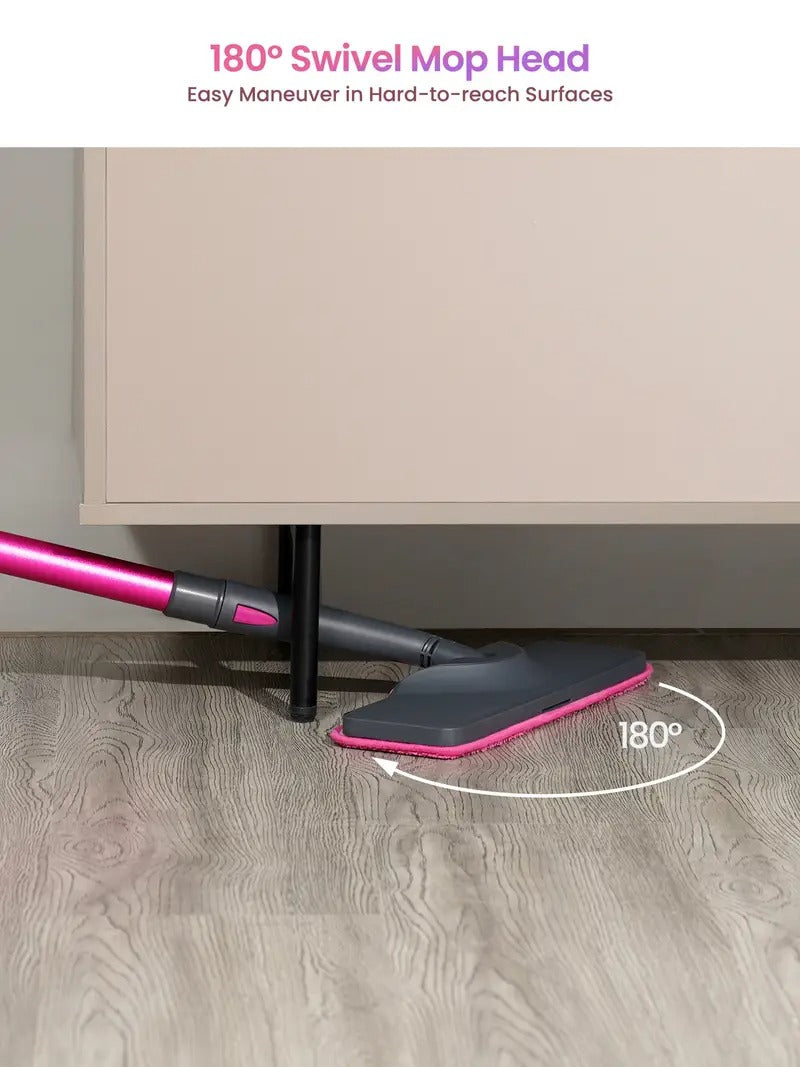 Schenley Steam Mop Cleaner with Detachable Handheld Steamer for Cleaning Hardwood, Laminate Floor, Tiles and Grout, with 7-in-1 Multi-purpose Accessories and Washable Microfiber Pads