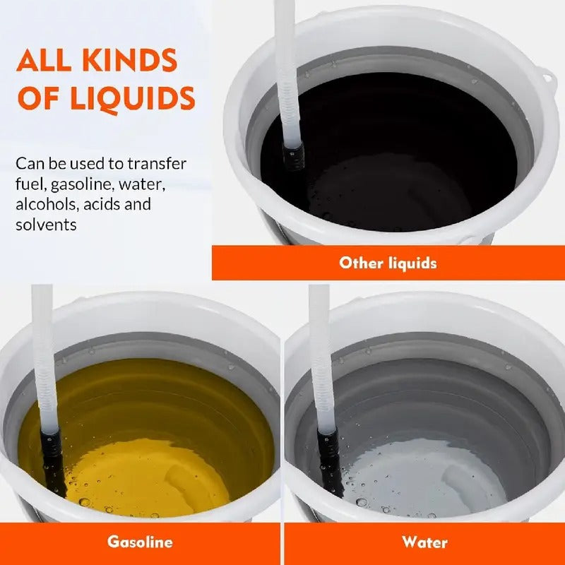 Portable Transfer Pump Battery Operated Electric Siphon Pump for Gas, Fuel, Diesel, Water Transfer 2.6 GPM Flow Oil Extractor -Easy to Use Hand Fuel Pump, Multi-Use Siphon Fuel Transfer Pump